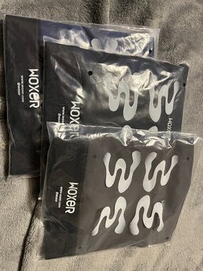 Woxer Black Sports Bra Set-White, Navy, and Gray - 3 Pack